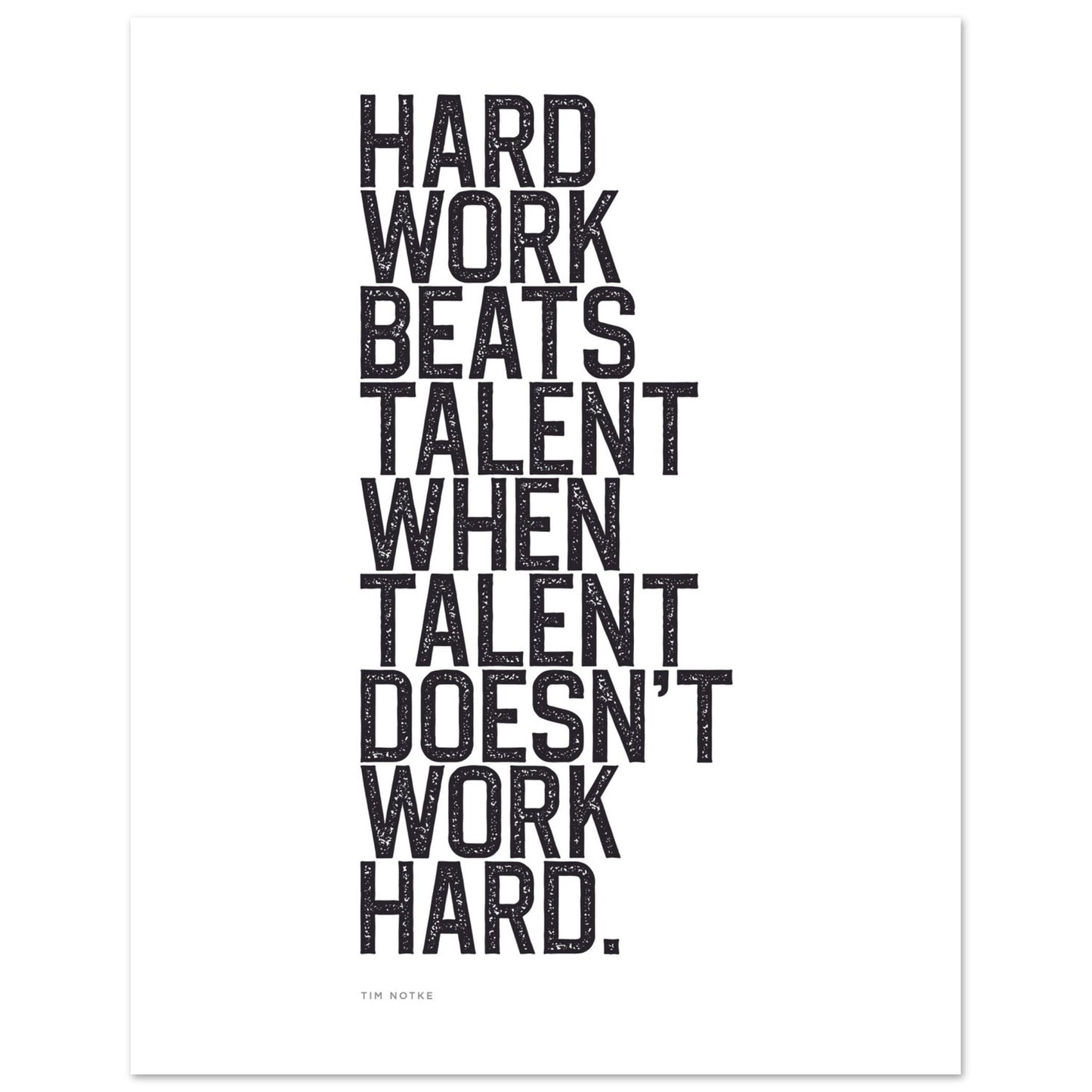 Hard Work Beats Talent Inspirational Sports Quote PRINTED Poster