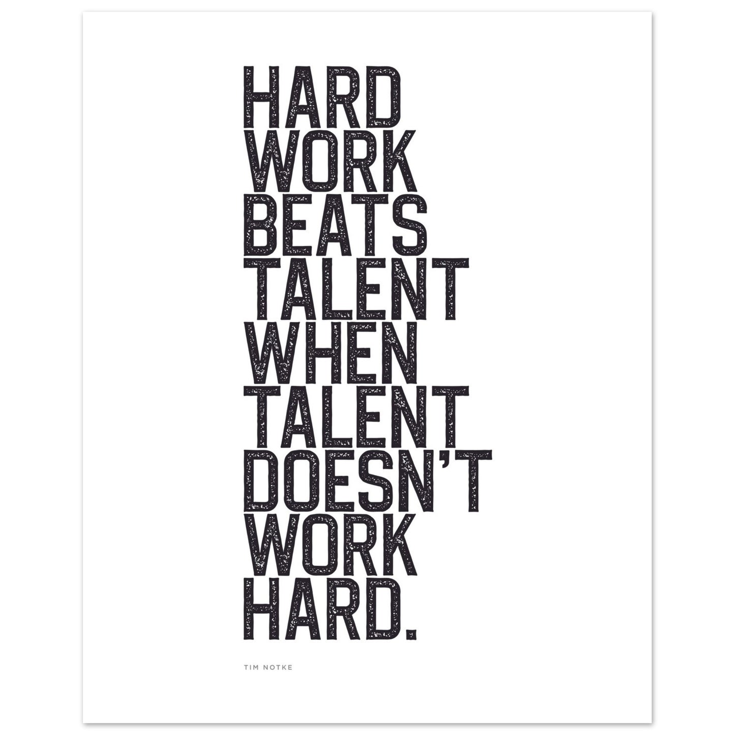 Hard Work Beats Talent Inspirational Sports Quote PRINTED Poster