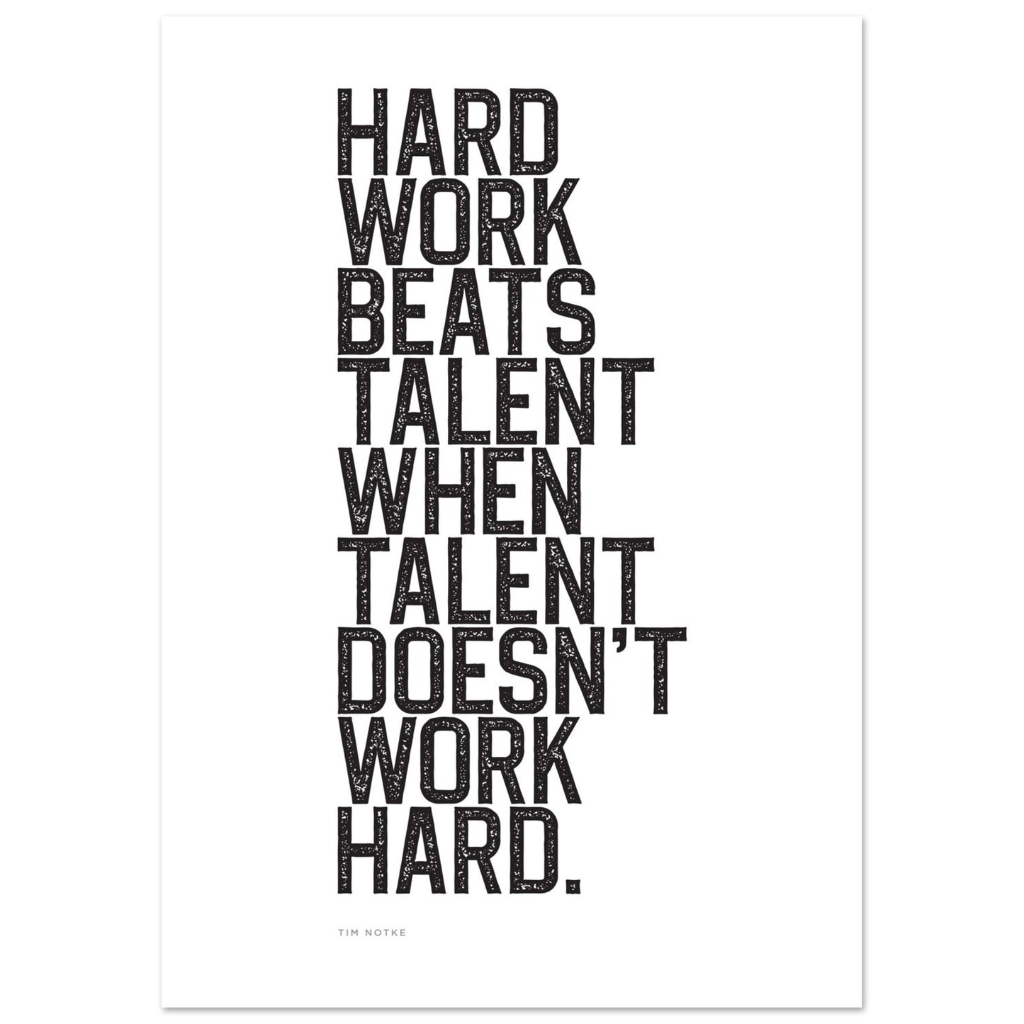 Hard Work Beats Talent Inspirational Sports Quote PRINTED Poster