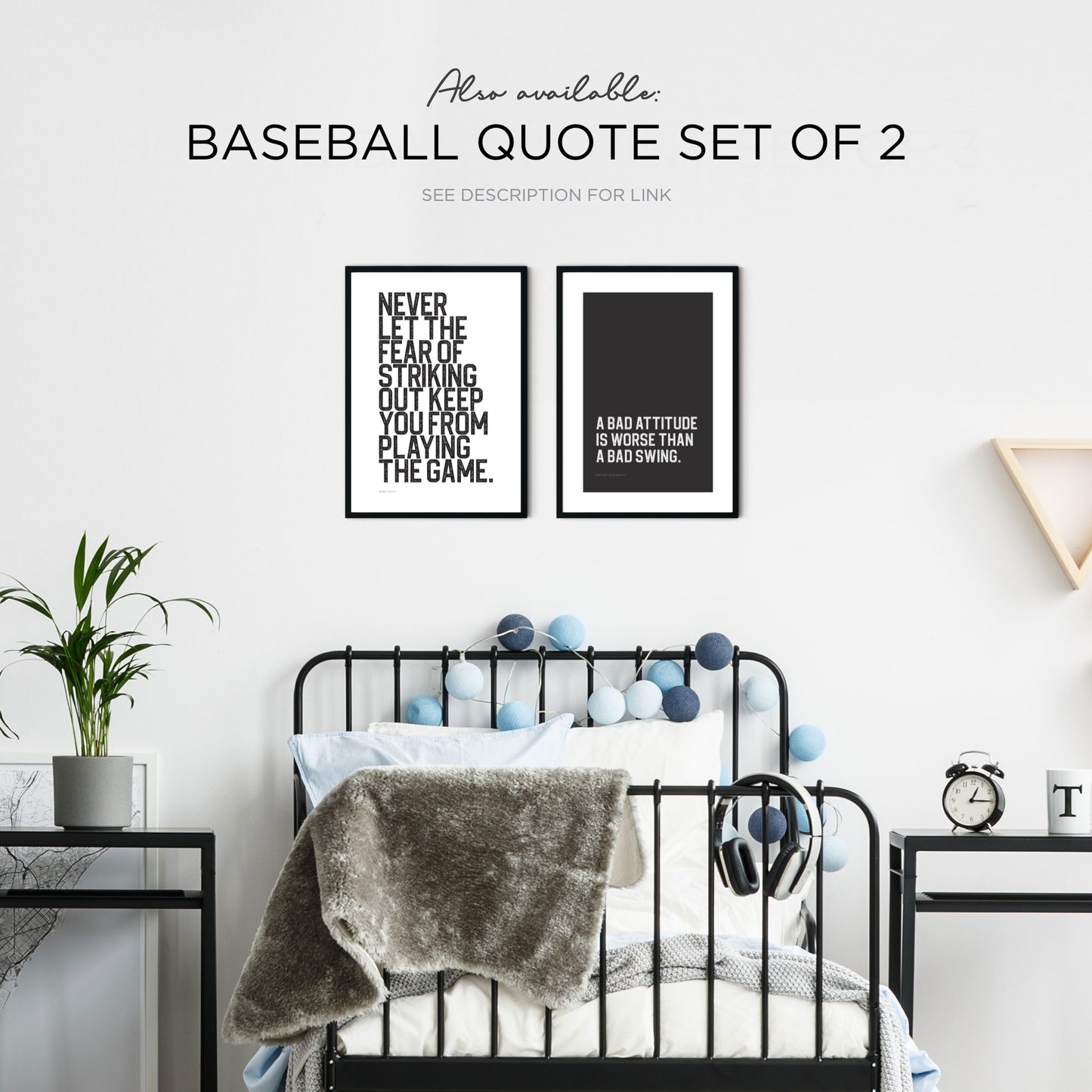 Babe Ruth Quote DIGITAL Poster in Black & White Script Font