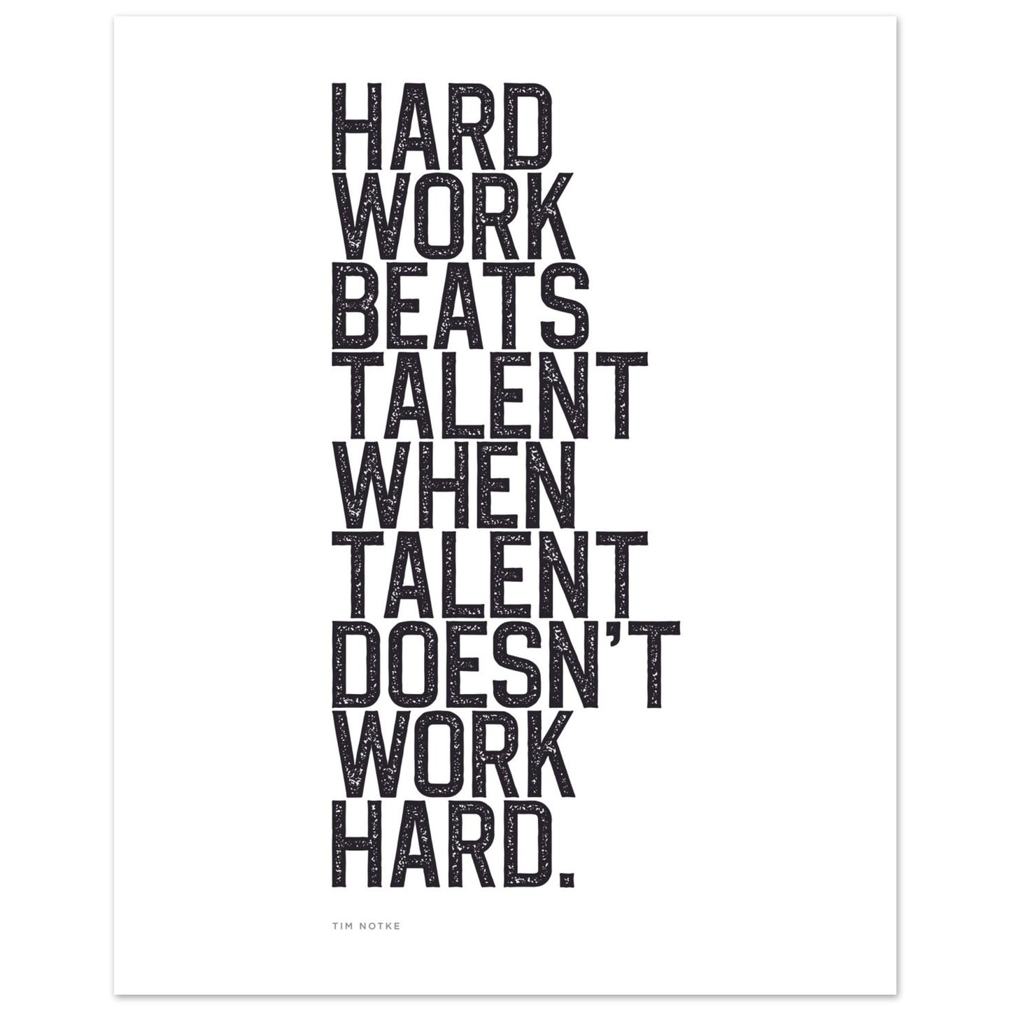 Hard Work Beats Talent Inspirational Sports Quote PRINTED Poster