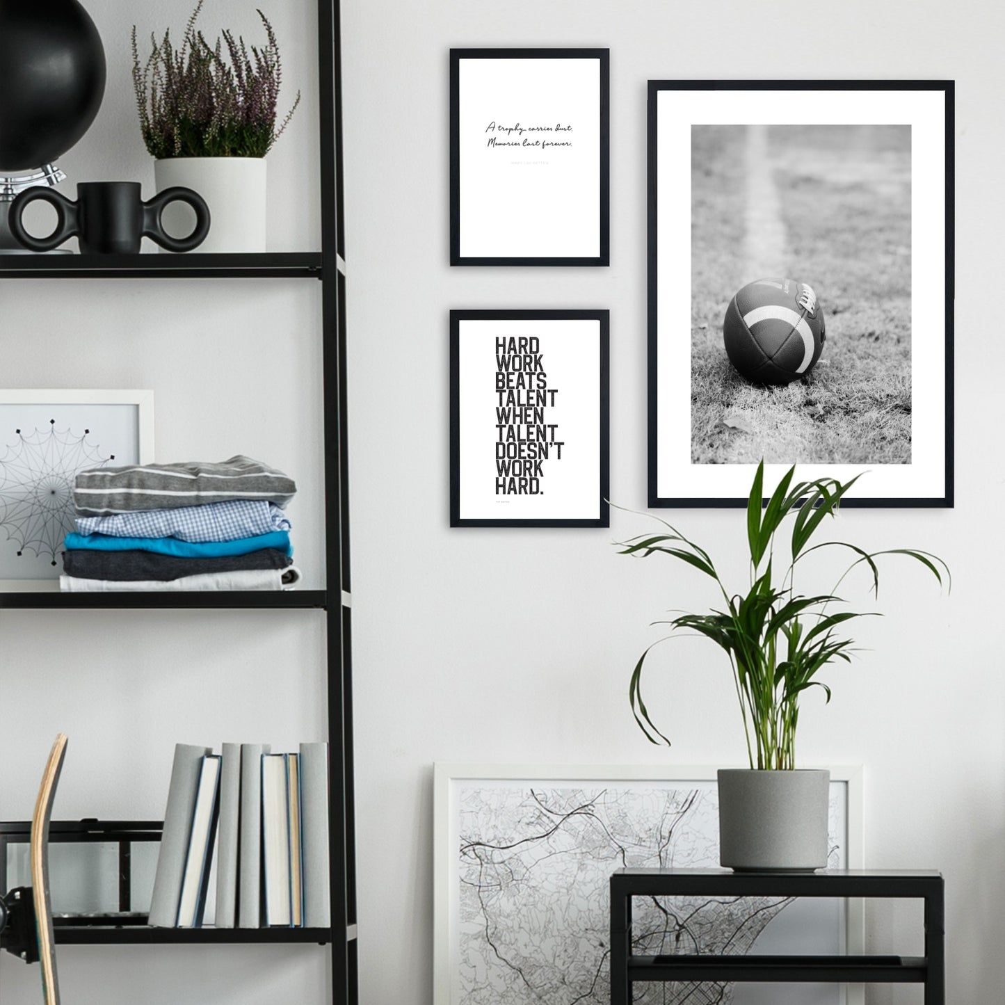 American Football Set of 3 DIGITAL Posters in Black & White