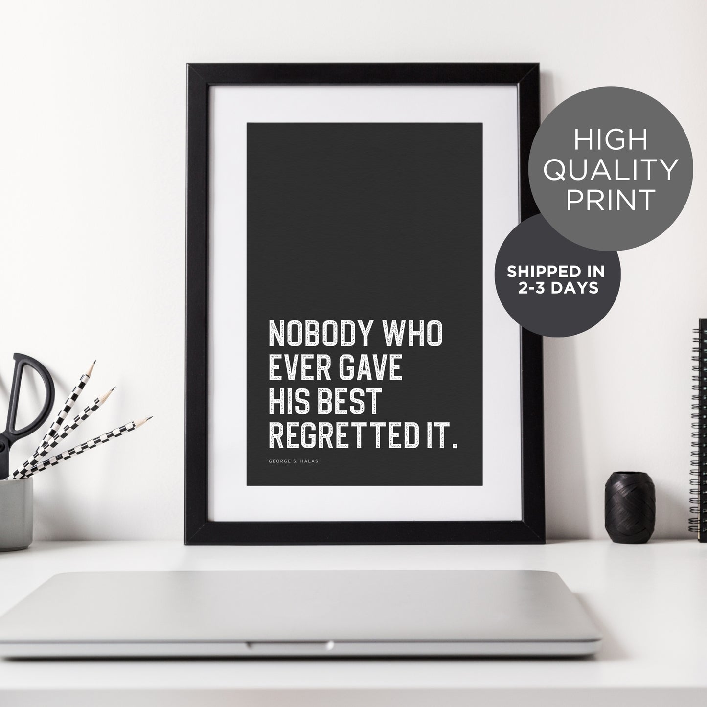 Nobody Who Ever Gave His Best Inspirational Sports Quote Classic PRINTED Poster