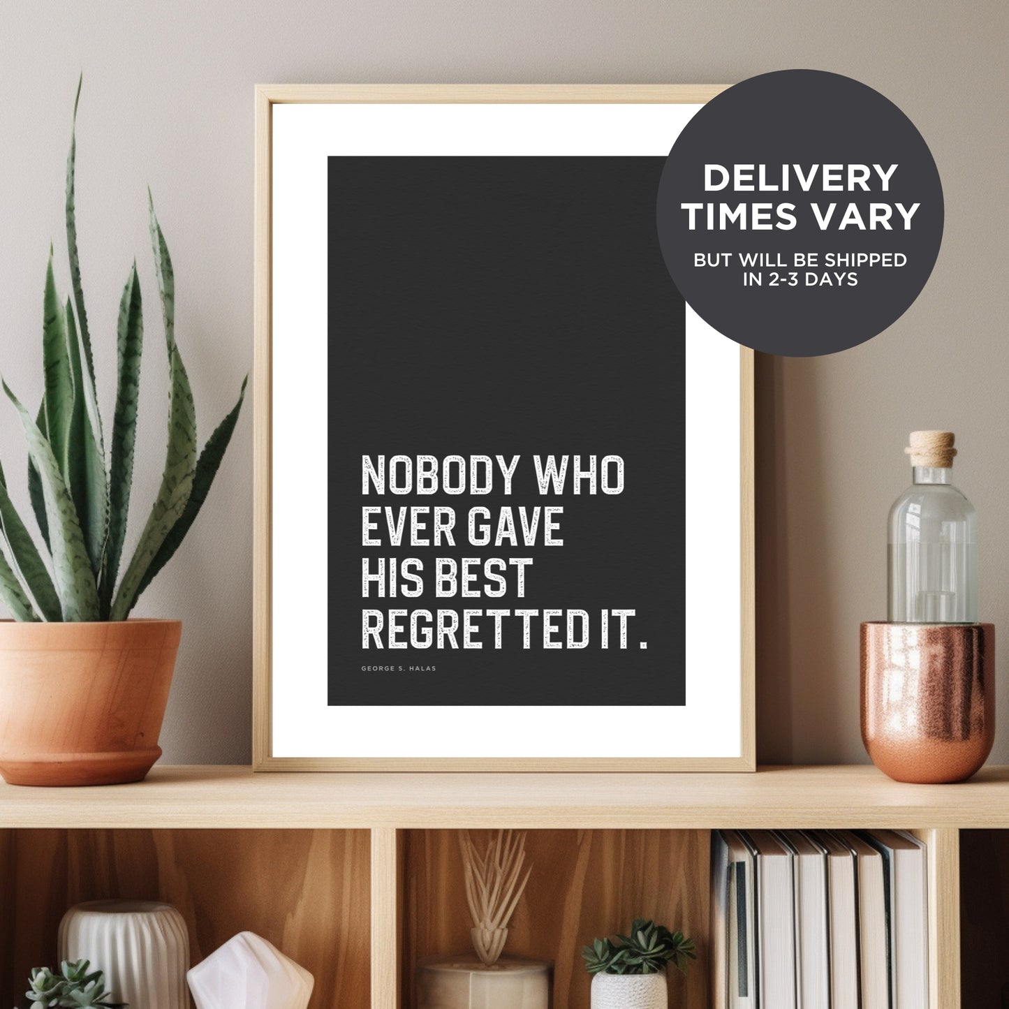 Nobody Who Ever Gave His Best Inspirational Sports Quote Classic PRINTED Poster