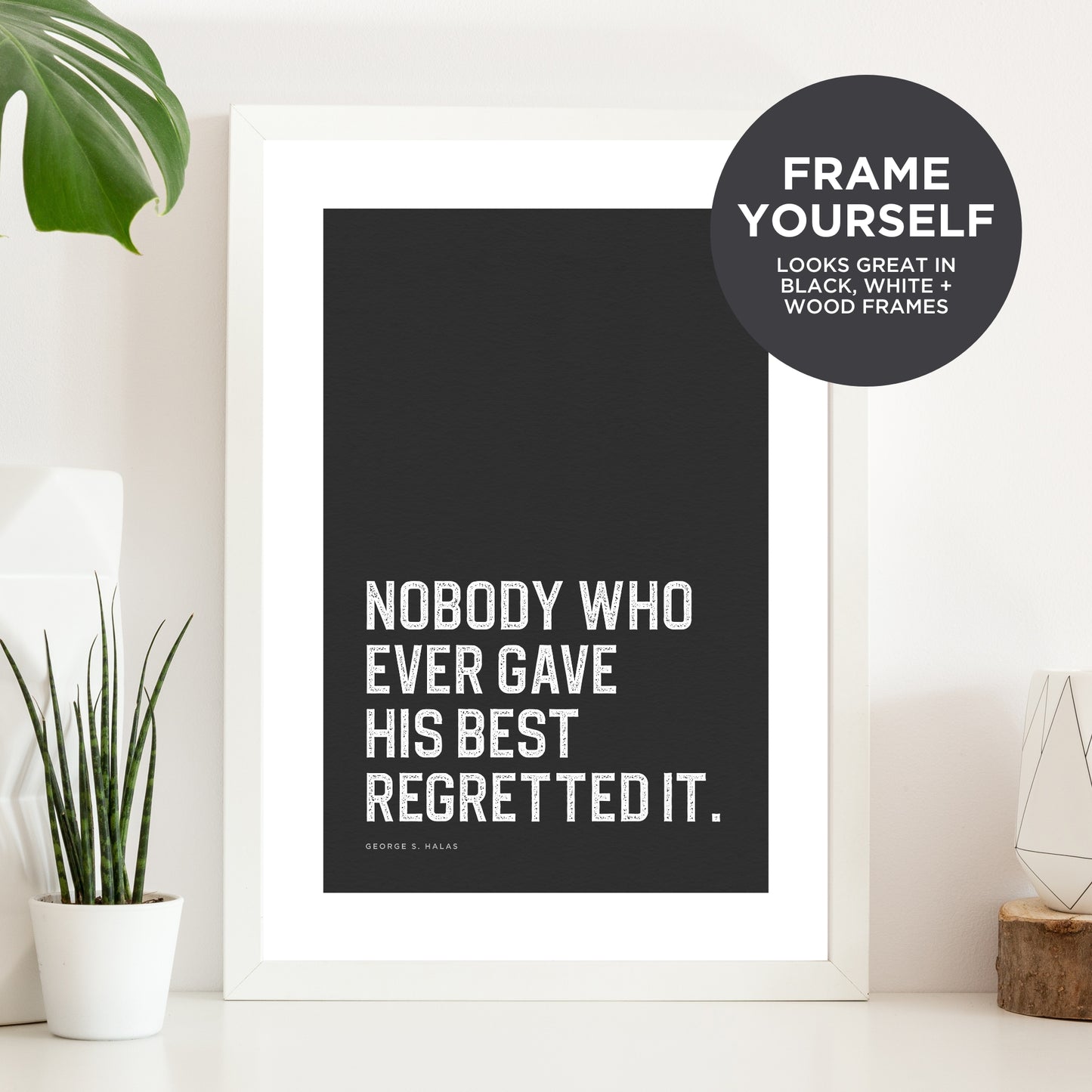 Nobody Who Ever Gave His Best Inspirational Sports Quote Classic PRINTED Poster