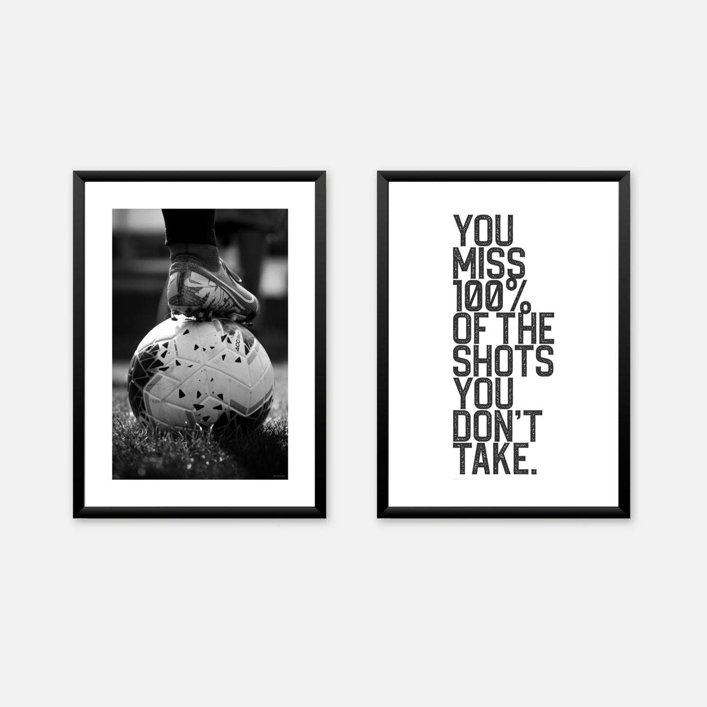 Soccer + Quote Set of 2 in Black & White