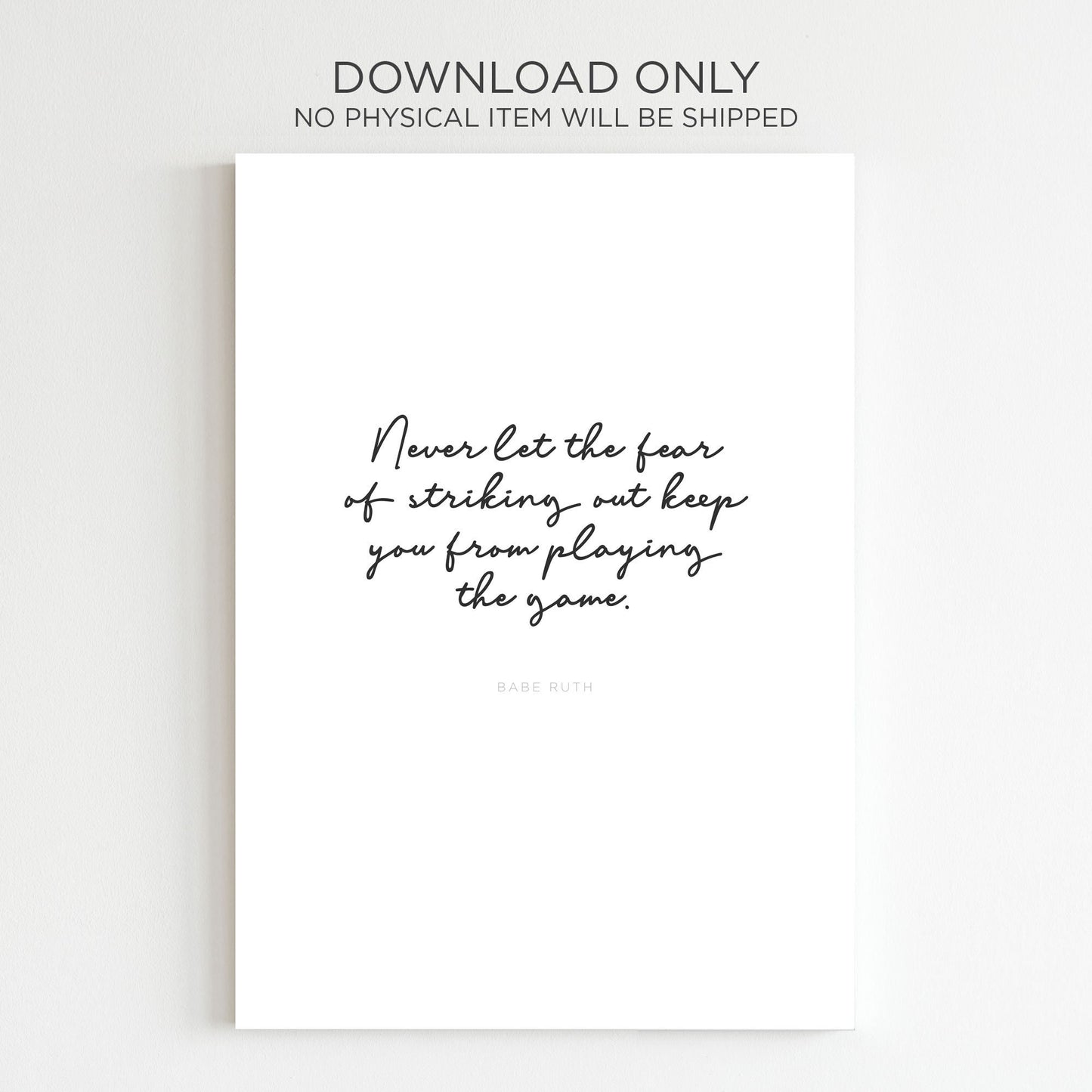 Baseball Inspired Quote DIGITAL Posters Set of 2