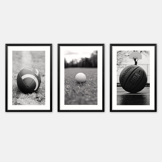 NFL Football + Basketball + Golf Posters in Black & White