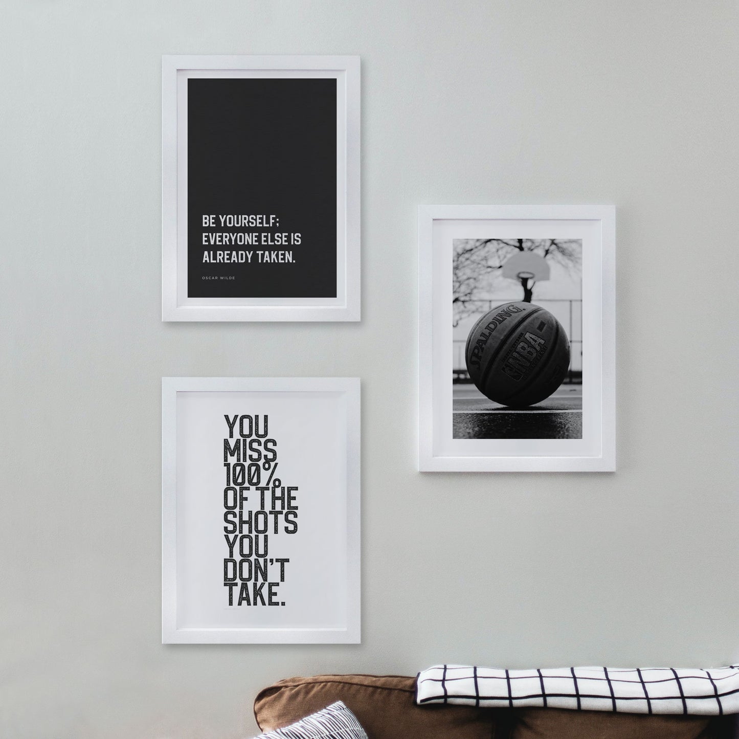 Basketball + Quotes Set of 3 in Black & White