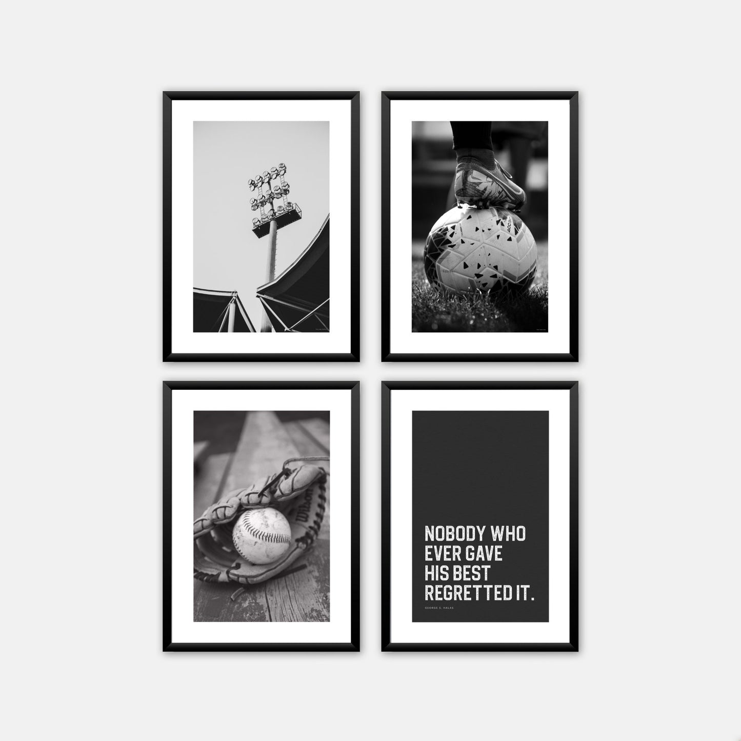 Baseball + Soccer Sports-Themed Set of 4 DIGITAL Posters