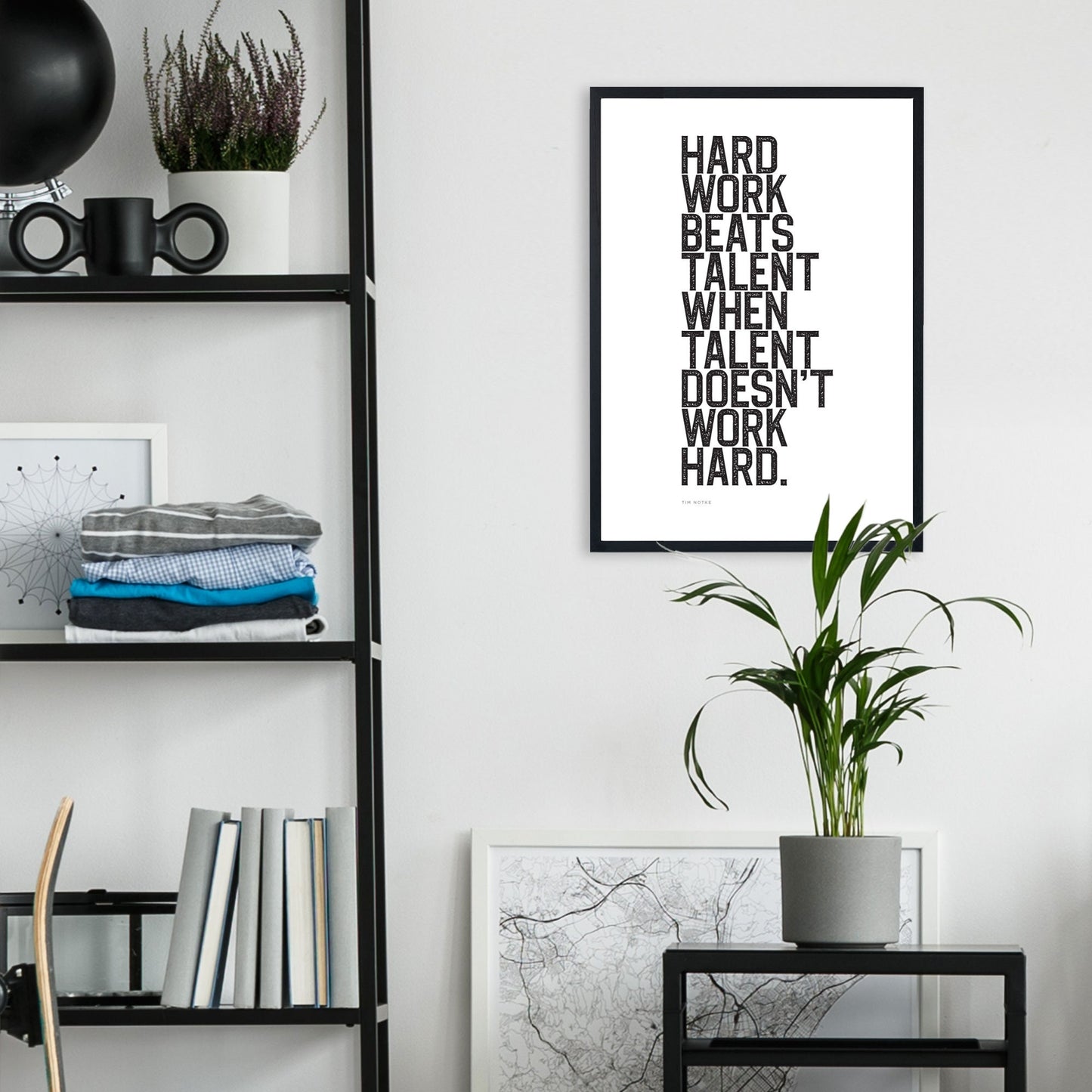 Famous inspirational sports quote printable poster in black & white for teen dorm room wall art or games room wall decor