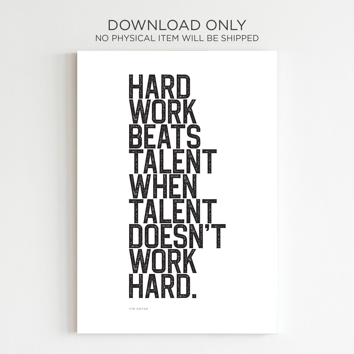 Famous inspirational sports quote printable poster in black & white for teen dorm room wall art or games room wall decor